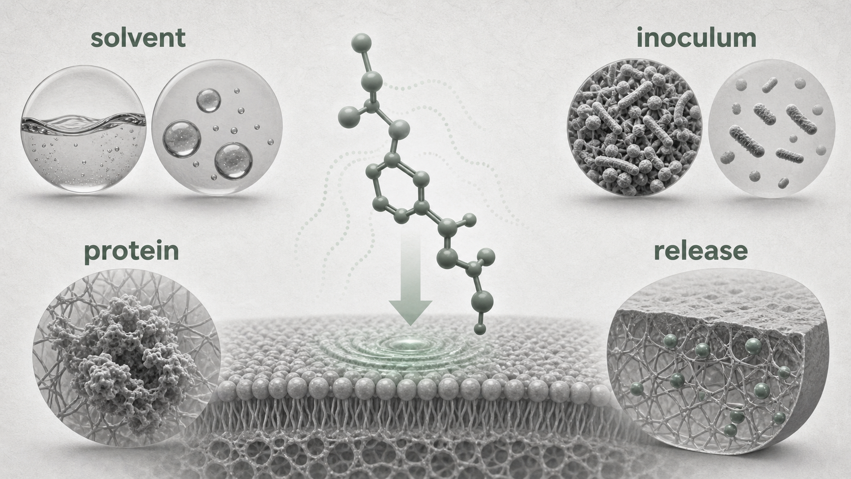 Scientific illustration of assay variables changing the interface around octenidine.