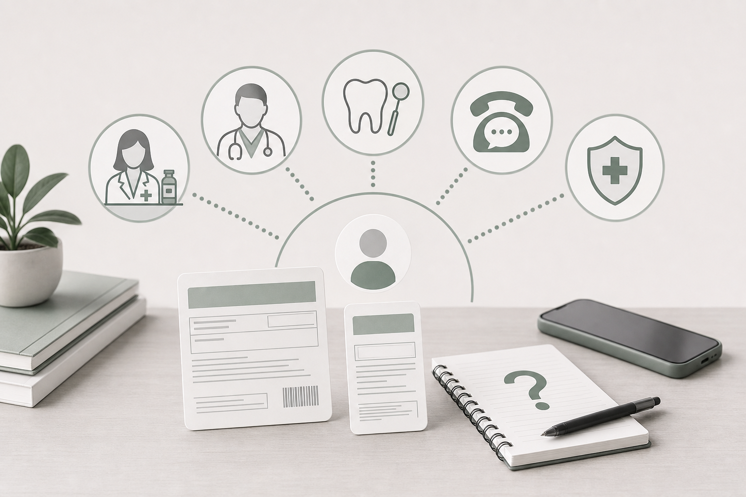 Generic label cards with contact icons for pharmacists, clinicians, dentists, poison control, and emergency services.